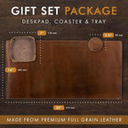 ELIZO Personalized Custom Desk Pad Set Real Leather Desk Mat Mouse Pad Unique - Image 2
