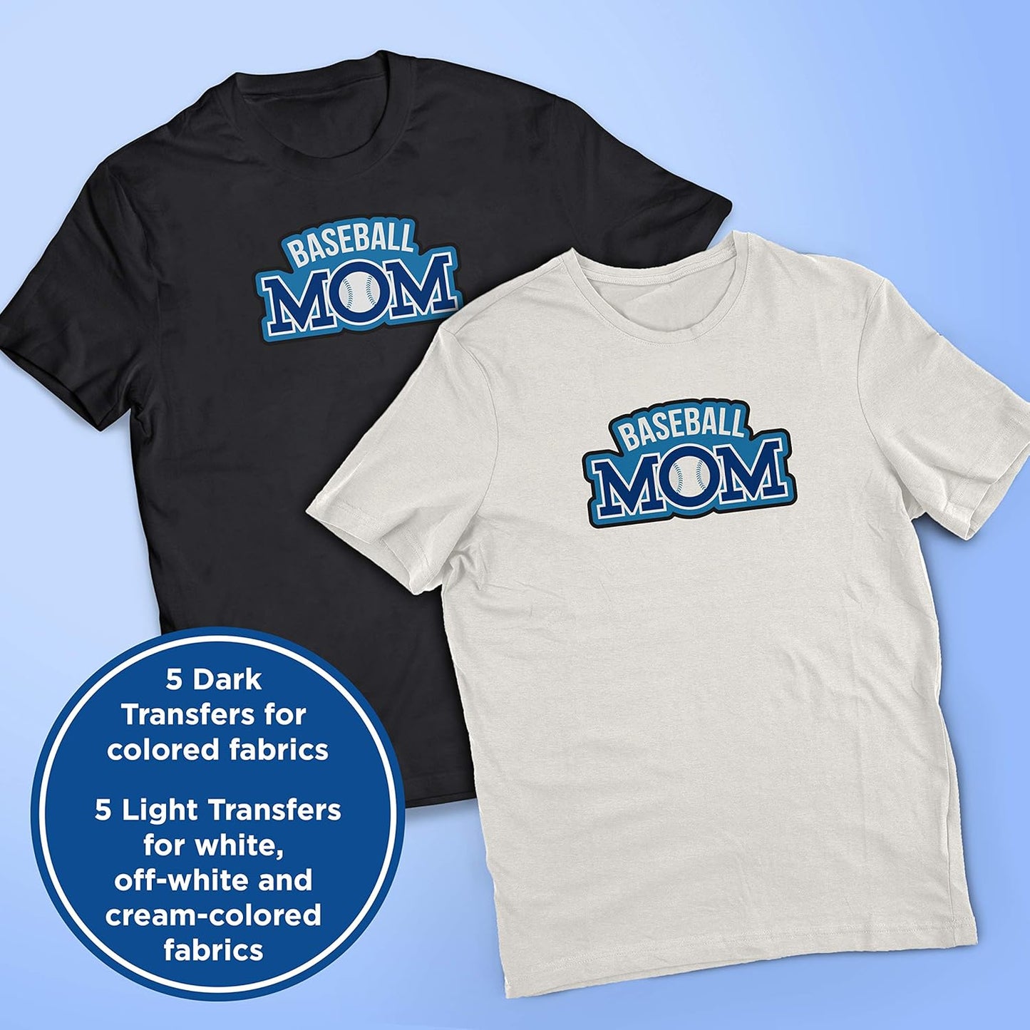 PrintWorks Printable Iron on Heat Transfer Paper for Dark & Light Fabrics & T-Shirts, 8.5” x 11”, 10 Sheets, Made in the USA