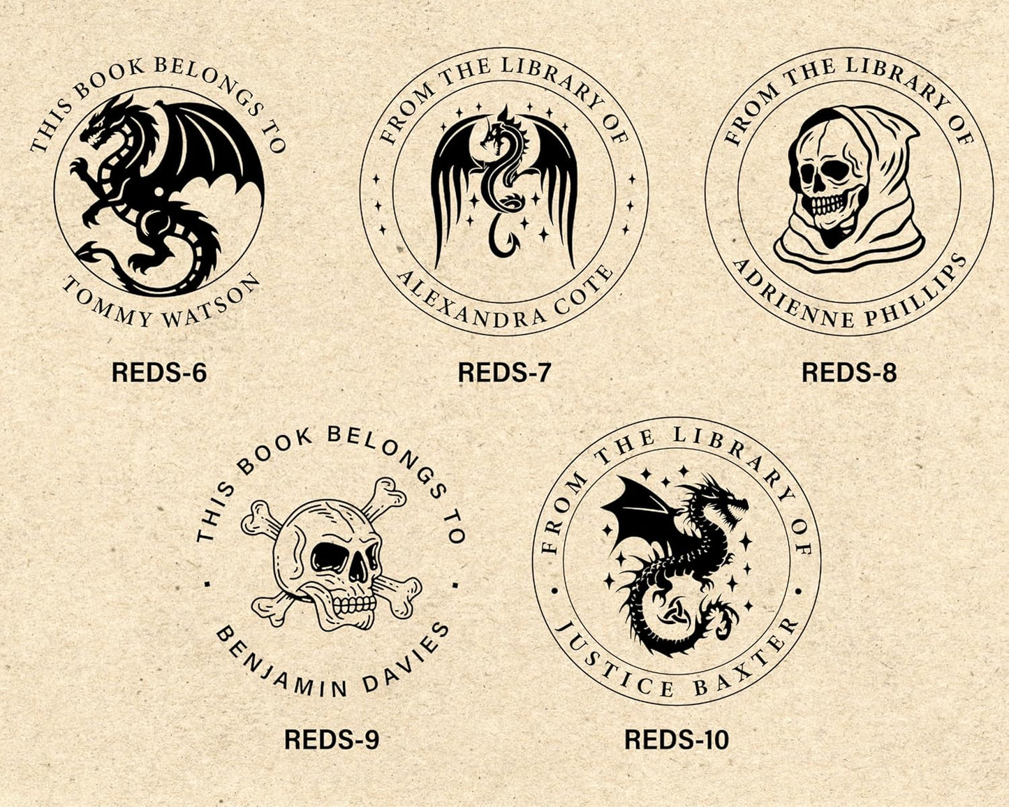 Personalized Custom Library Book Embosser - The Library of Embosser Seal Stamp