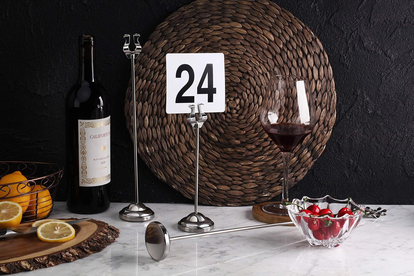 New Star Foodservice 23176 1 to 50-Double Side Plastic Table Numbers, 4 by 4 Black on, White