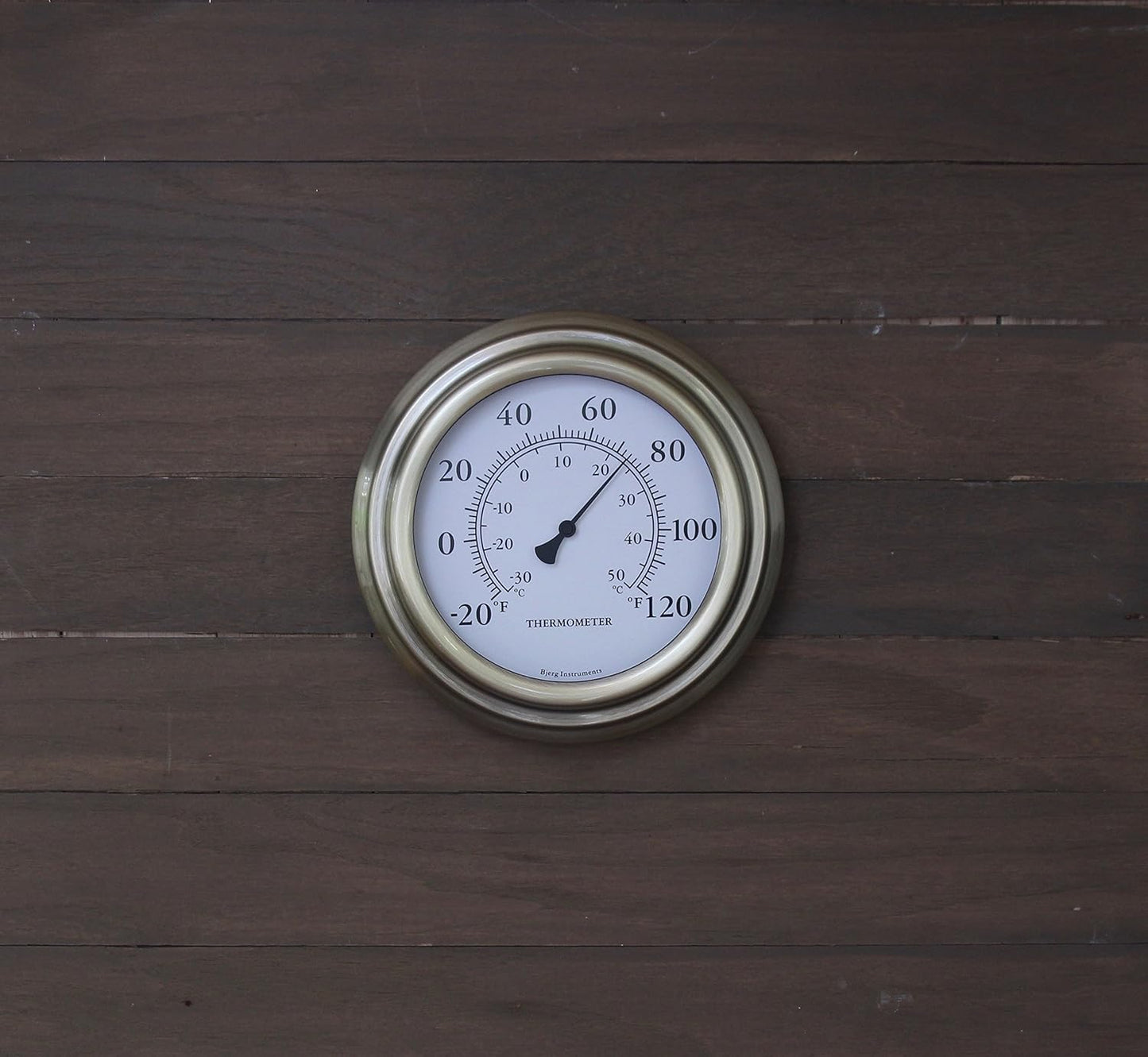 8" Antique Brass Finish Decorative Indoor/Outdoor Thermometer