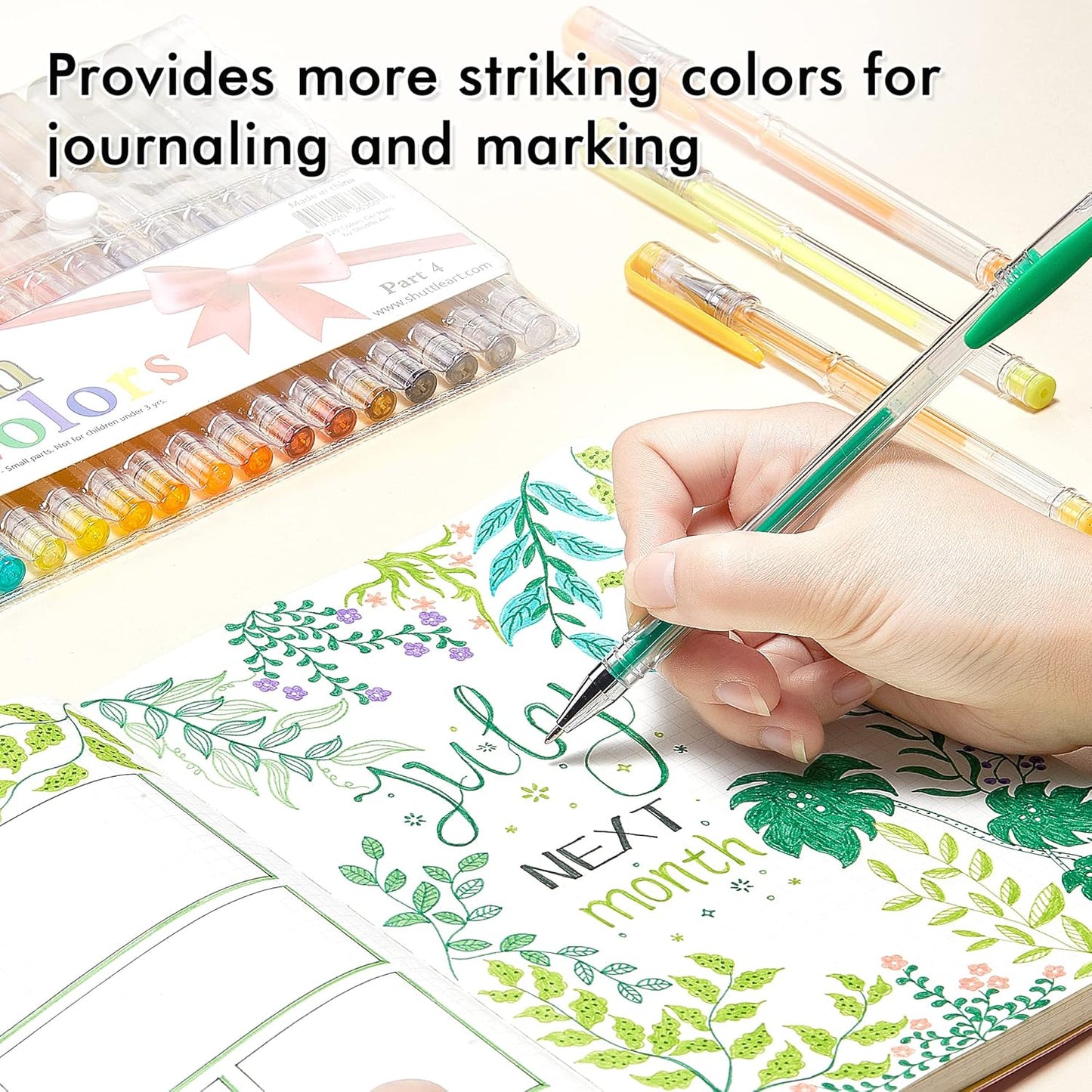 Shuttle Art 120 Unique Colors (No Duplicates) Gel Pens Gel Pen Set for Adult Coloring Books Art Markers