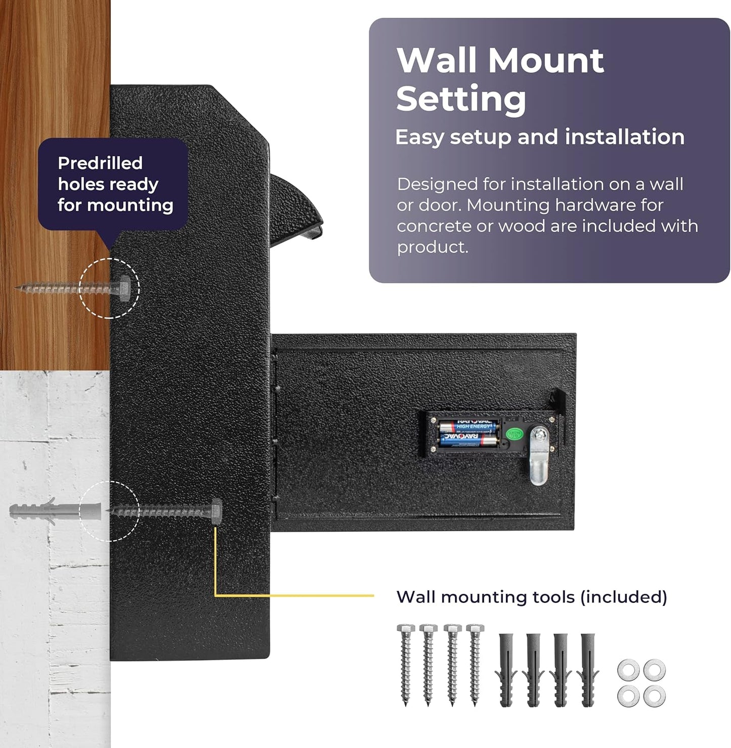 Volcora Key Drop Box with Lock, Drop Slot Depository Safe Box Digital Keypad, Money Drop Safe for Business, Wall Mount Mailbox, Cash Drop Box, Electronic Programmable Lock with Key Indoor Use