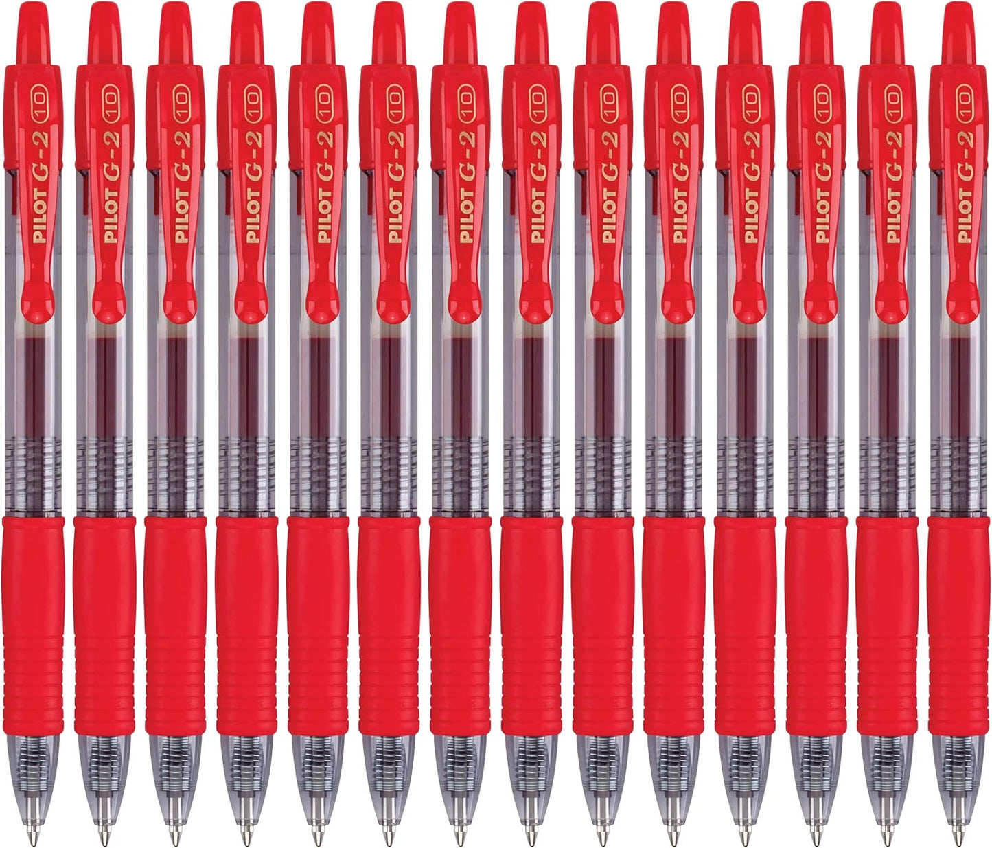 Pilot, G2 Premium Gel Roller Pens, Bold Point 1 mm, Pack of 14, Red