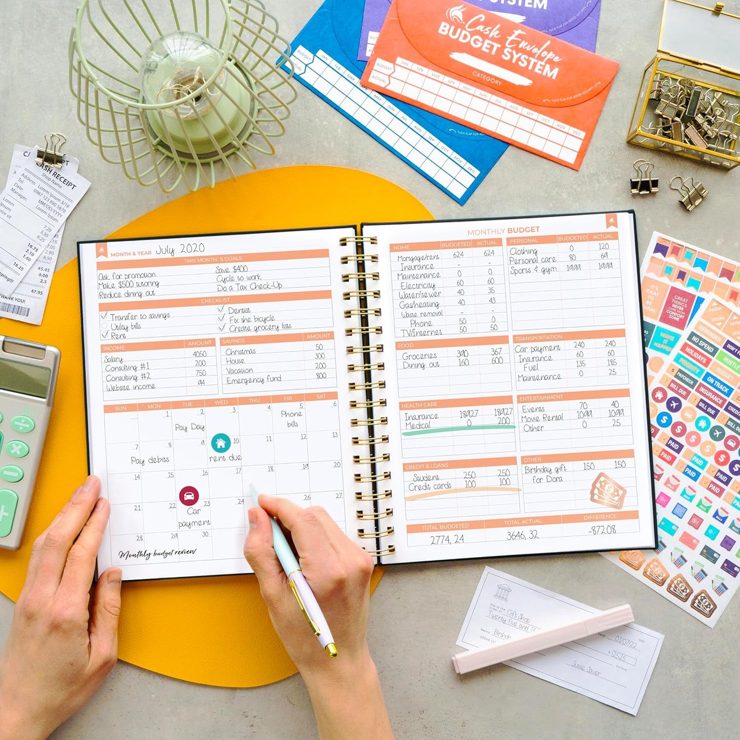 Clever Fox Budget Planner – Coiled Finance Book, Monthly Financial Journal, Budgeting Organizer & Expense Tracker Notebook, 8.5x9.5″ (Black)