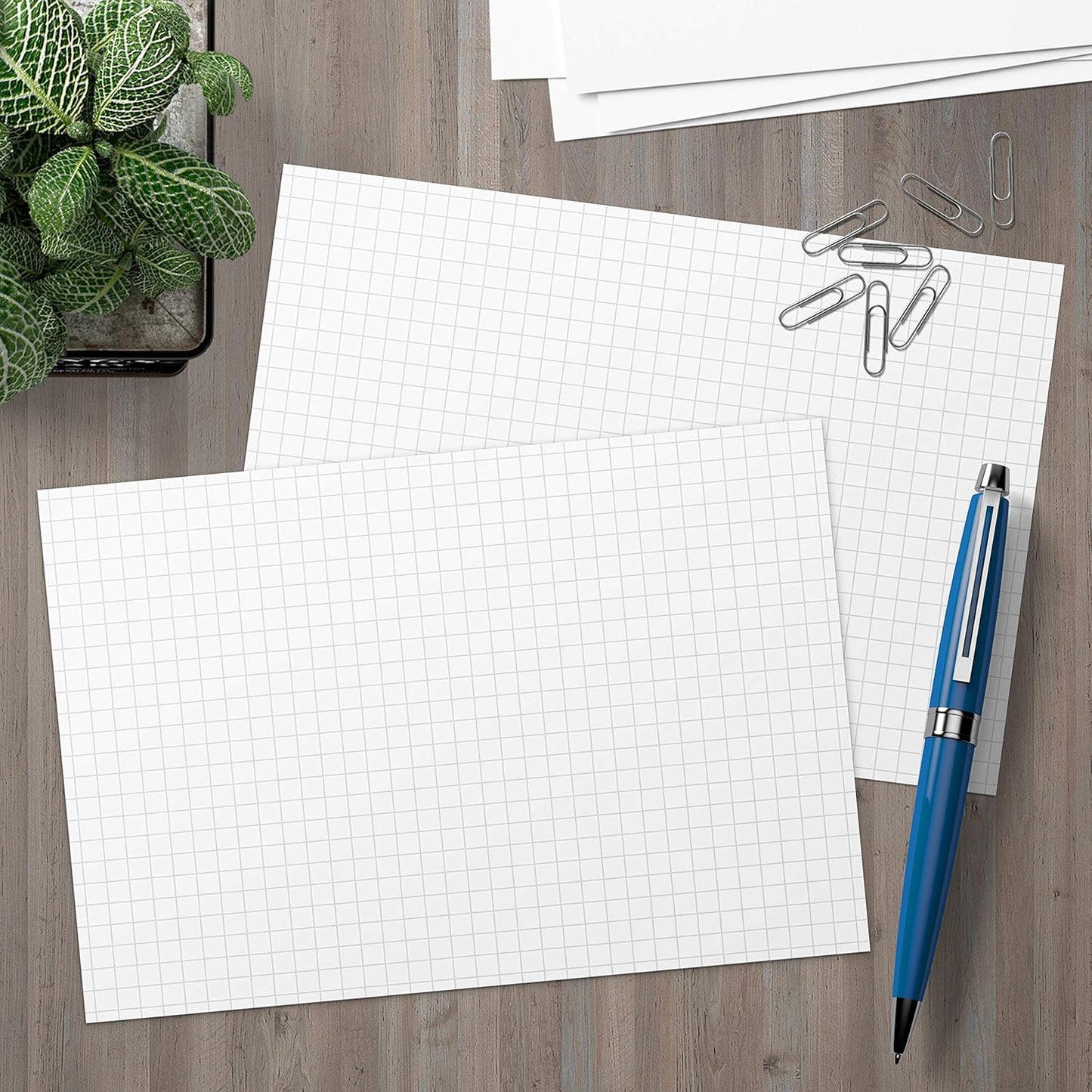 321Done Grid Index Cards (Set of 50) 5x7, Graph-Ruled 0.20 Double-Sided, Thick Cardstock, Made in The USA, White