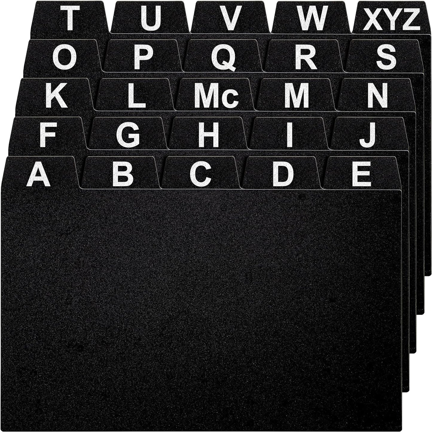25 Black Index Card Dividers 3x5" - Large Index Cards for Index Card Box, Index Card Organizer, Index Cards Holder - Alphabetical File Dividers, Recipe and Card Guides, Greeting Cards
